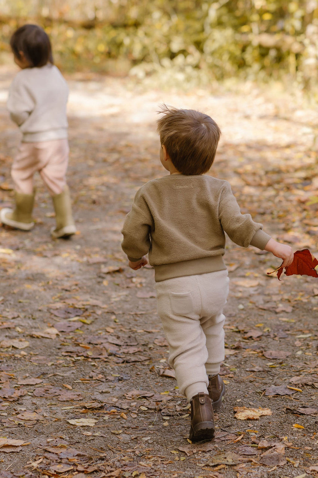 teddy fleece jogger stone