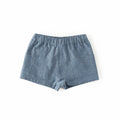 chambray short in blues pattern