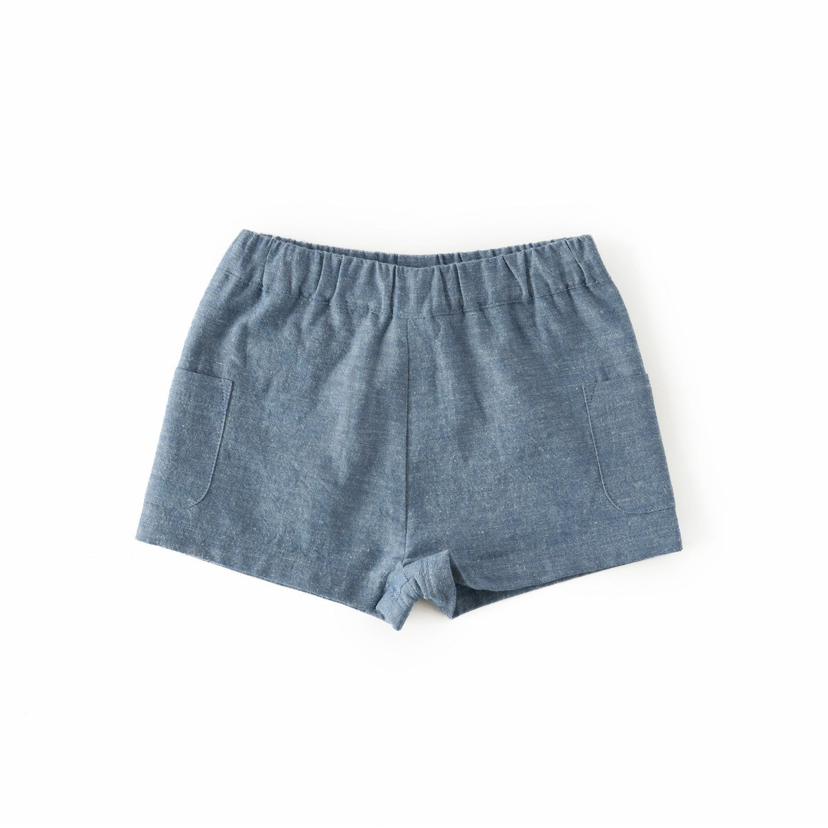 chambray short in blues pattern