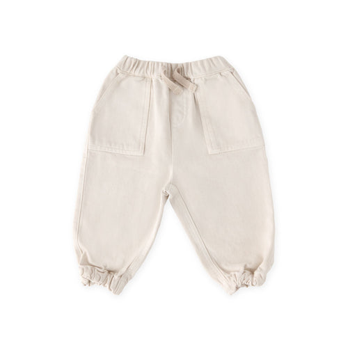 baby vintage twill baby utility jogger natural in neutrals pattern