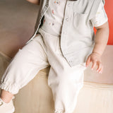 baby vintage twill baby utility jogger natural