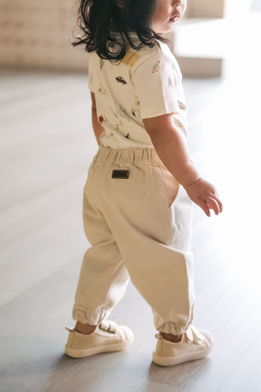 baby vintage twill baby utility jogger natural