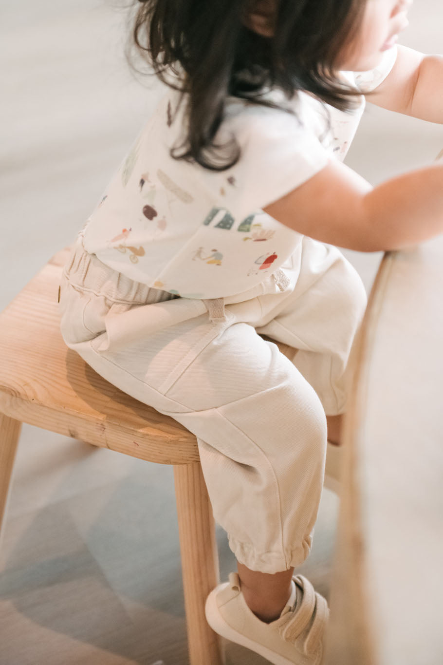 baby vintage twill baby utility jogger natural