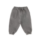 baby vintage twill baby utility jogger charcoal in neutrals pattern