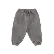 baby vintage twill baby utility jogger charcoal in neutrals pattern