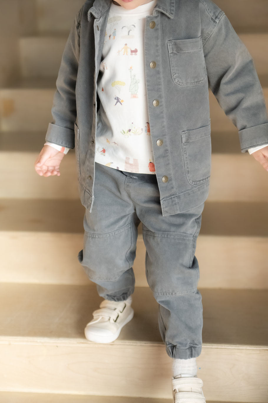 baby vintage twill baby utility jogger charcoal