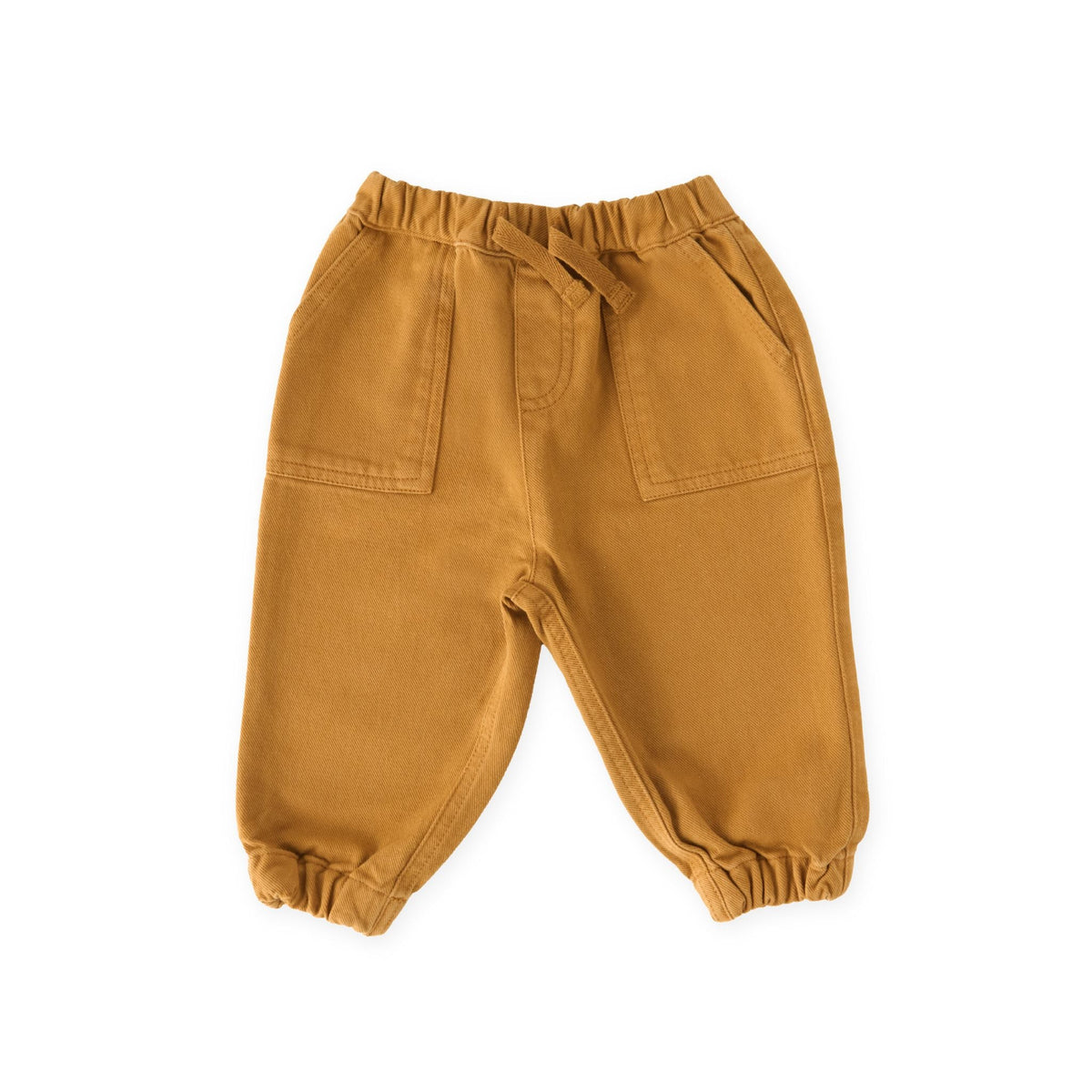 baby vintage twill baby utility jogger caramel in yellows pattern