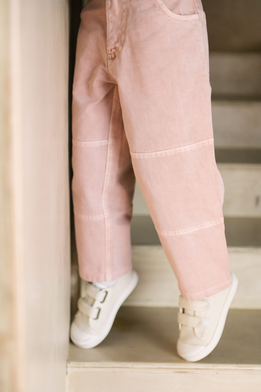 kids vintage twill kids utility pant peony