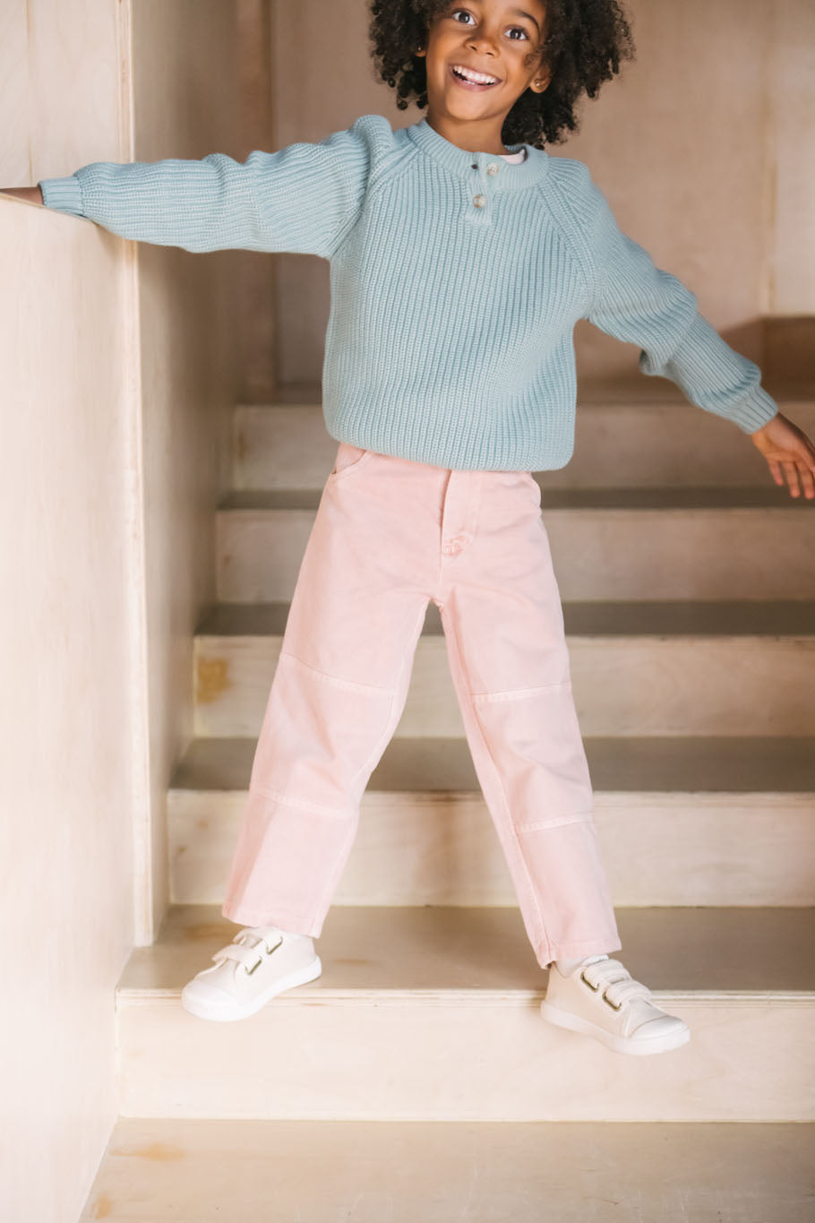kids vintage twill kids utility pant peony