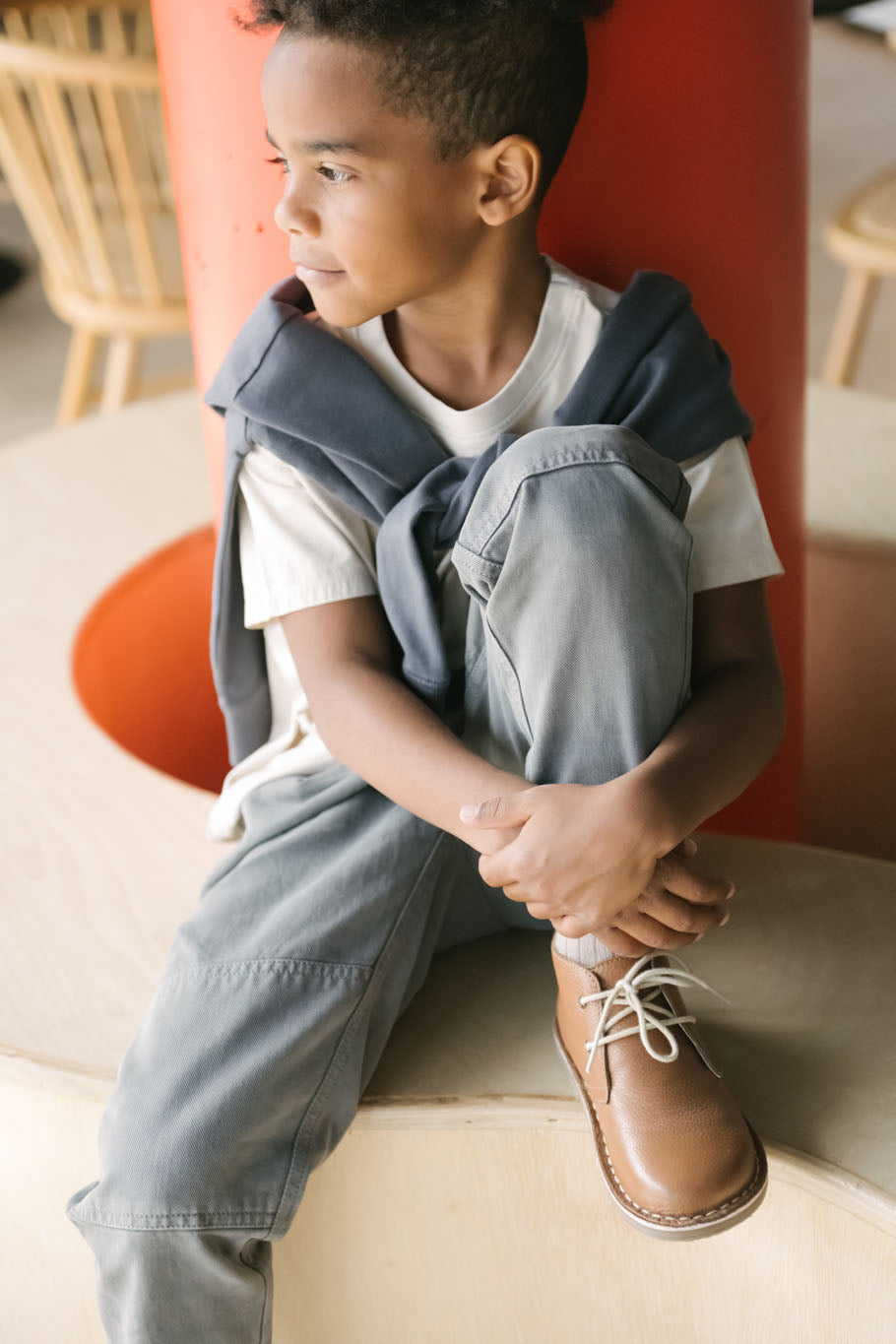 kids vintage twill kids utility jogger charcoal
