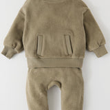 Teddy Fleece Harem Pant - Moss