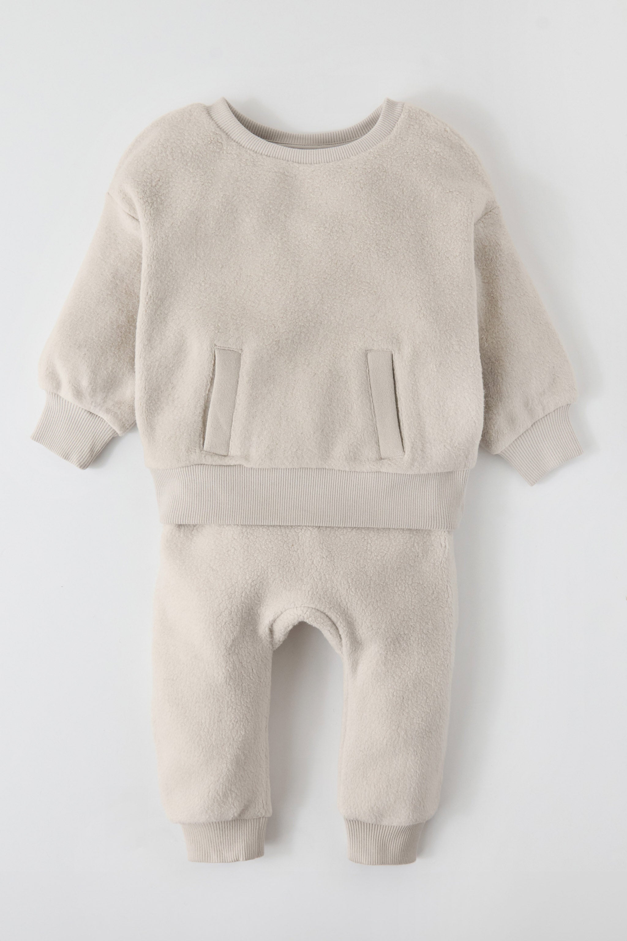 Teddy Fleece Harem Pant - Stone