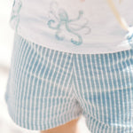 Seersucker Shorts - Marine Blue