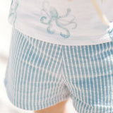 Seersucker Shorts - Marine Blue