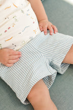 seersucker shorts marine blue