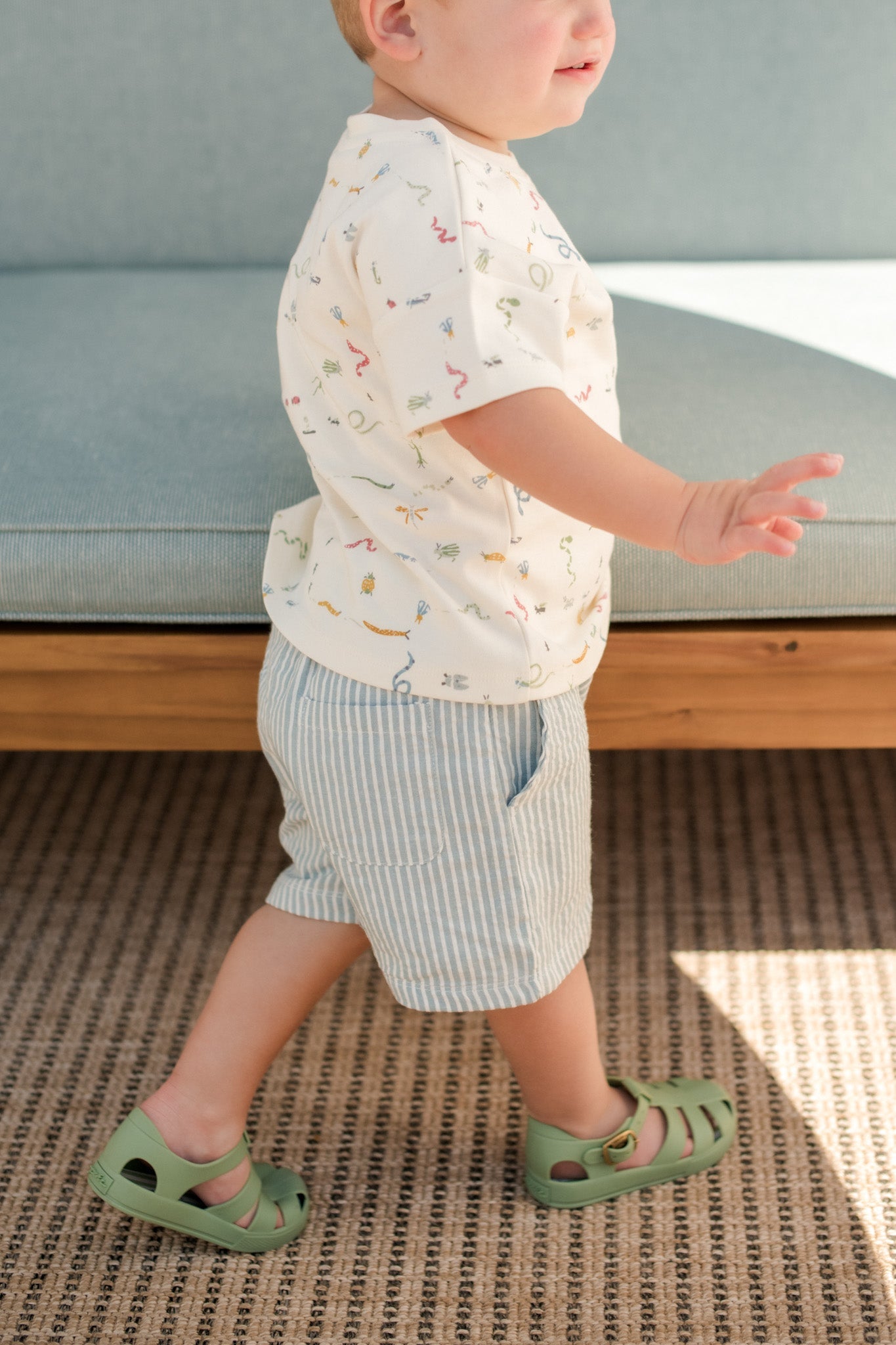 Seersucker Shorts - Marine Blue