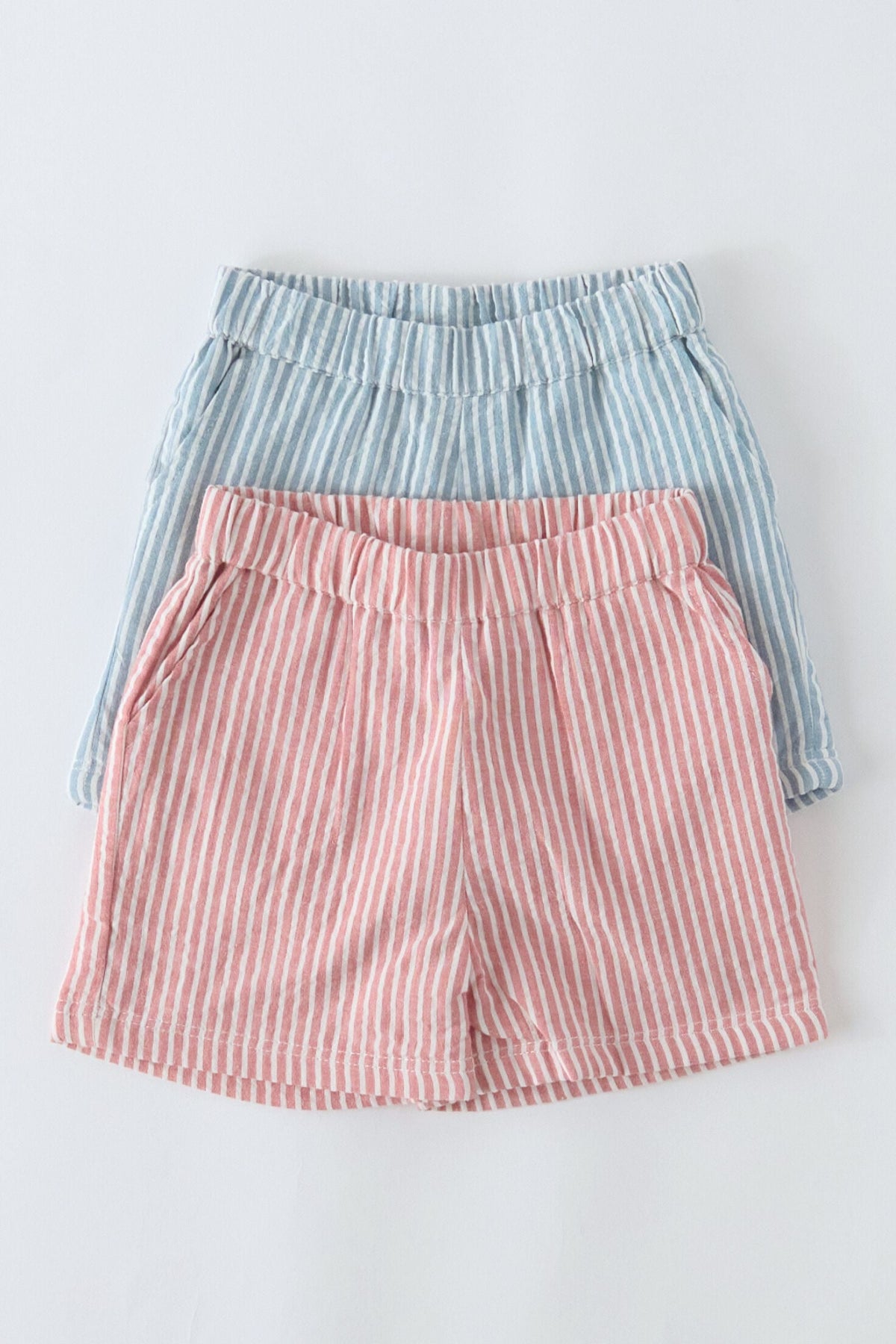 seersucker shorts marine blue