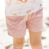 Seersucker Shorts - Anchor Red