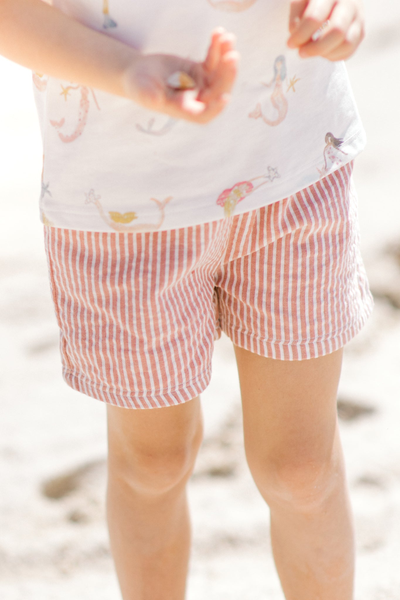 Seersucker Shorts - Anchor Red