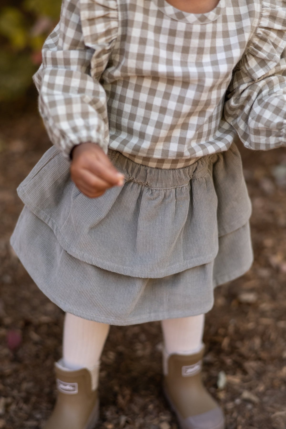 corduroy skirt sage