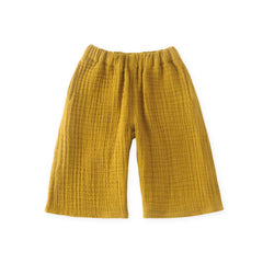 muslin pant dijon in yellows pattern