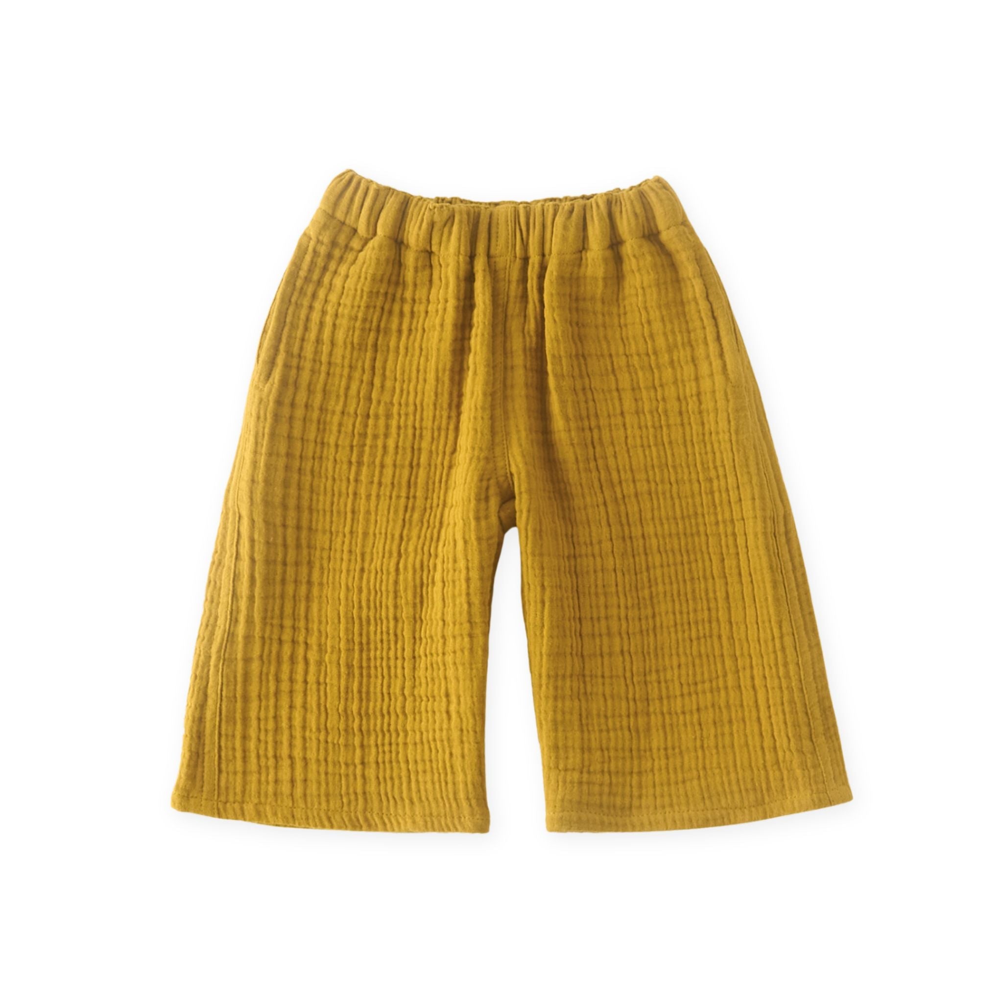 muslin pant dijon in yellows pattern