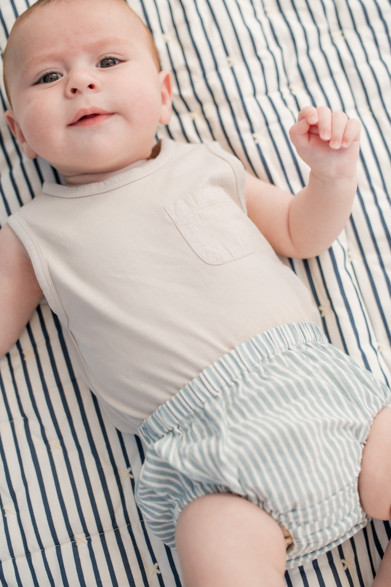 Seersucker Bloomer - Marine Blue