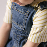 Dropped Shoulder Short Sleeve T-Shirt - Stripes Away Marigold