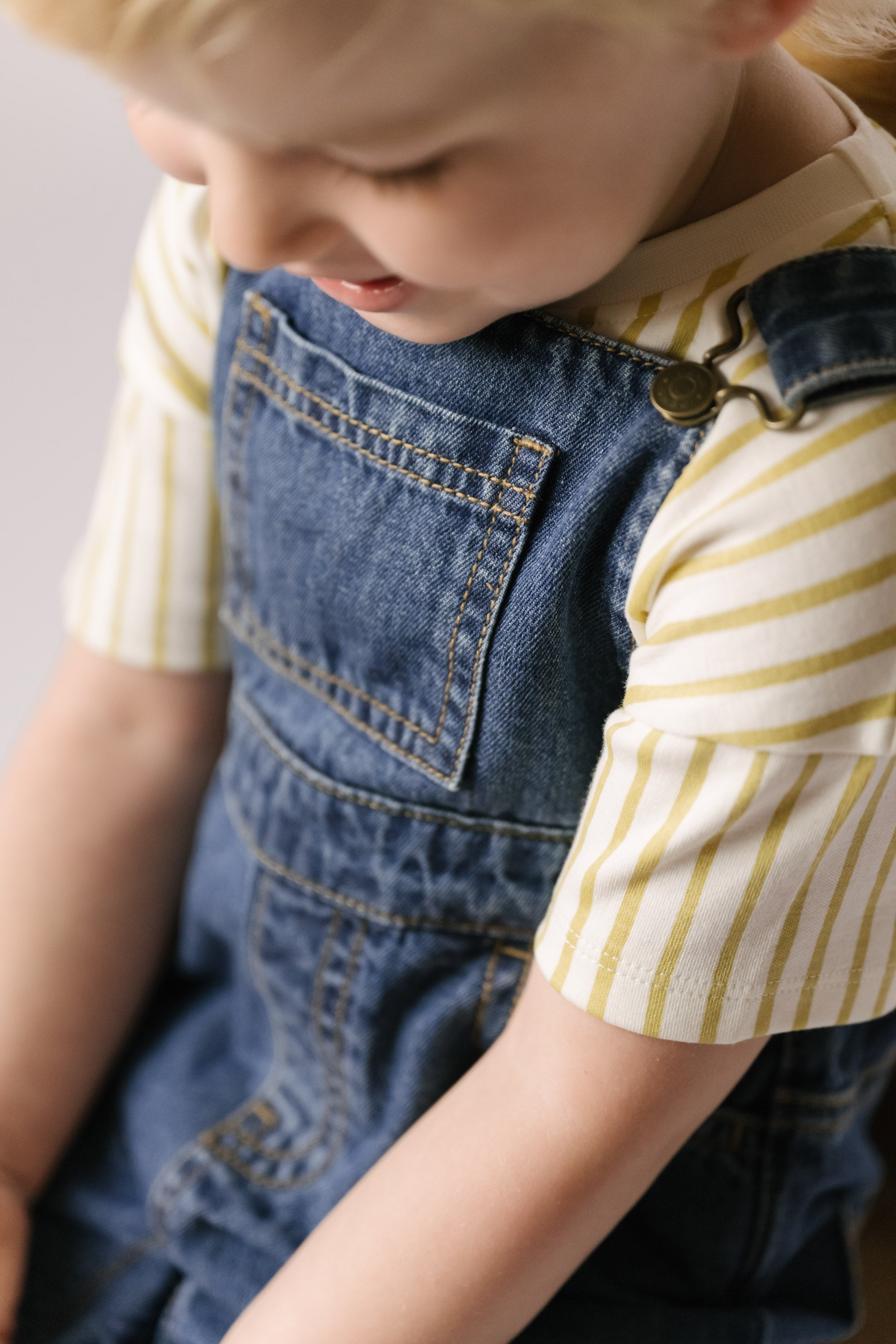Dropped Shoulder Short Sleeve T-Shirt - Stripes Away Marigold