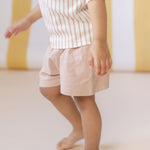 Dropped Shoulder Short Sleeve T-Shirt - Stripes Away Peony