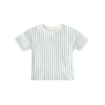 Dropped Shoulder Short Sleeve T-Shirt - Stripes Away Sea
