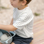 Dropped Shoulder Short Sleeve T-Shirt - Stripes Away Sea