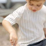 Dropped Shoulder Short Sleeve T-Shirt - Stripes Away Sea