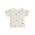 dropped shoulder short sleeve t shirt rush hour in multi pattern