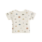 dropped shoulder short sleeve t shirt rush hour in multi pattern
