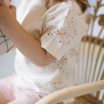 Dropped Shoulder Short Sleeve T-Shirt - Flower Patch