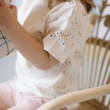 Dropped Shoulder Short Sleeve T-Shirt - Flower Patch