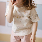 Dropped Shoulder Short Sleeve T-Shirt - Flower Patch