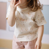 Dropped Shoulder Short Sleeve T-Shirt - Flower Patch