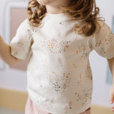 Dropped Shoulder Short Sleeve T-Shirt - Flower Patch