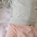 french terry shoulder snap sweatshirt soft sea
