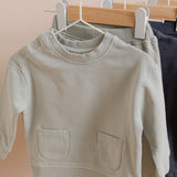 french terry shoulder snap sweatshirt soft sea
