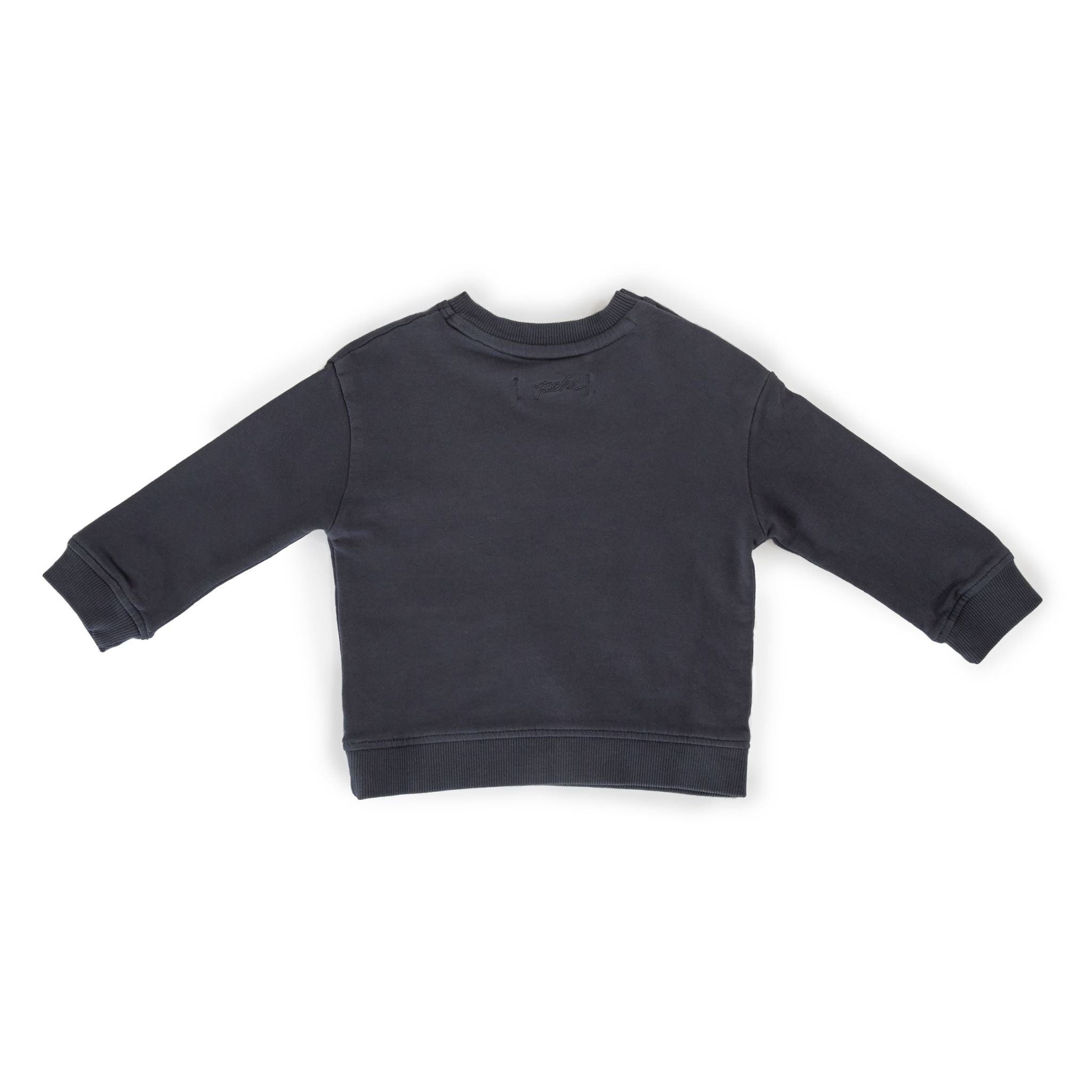 french terry shoulder snap sweatshirt ink blue