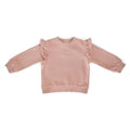 baby french terry baby ruffle sweatshirt soft peony in pinks pattern