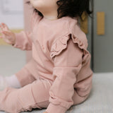French Terry Ruffle Sweatshirt - Soft Peony