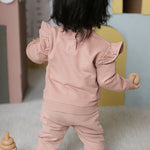 French Terry Ruffle Sweatshirt - Soft Peony