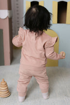 baby french terry baby ruffle sweatshirt soft peony
