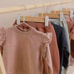 French Terry Ruffle Sweatshirt - Soft Peony