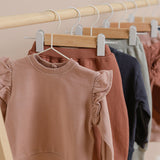 French Terry Ruffle Sweatshirt - Soft Peony