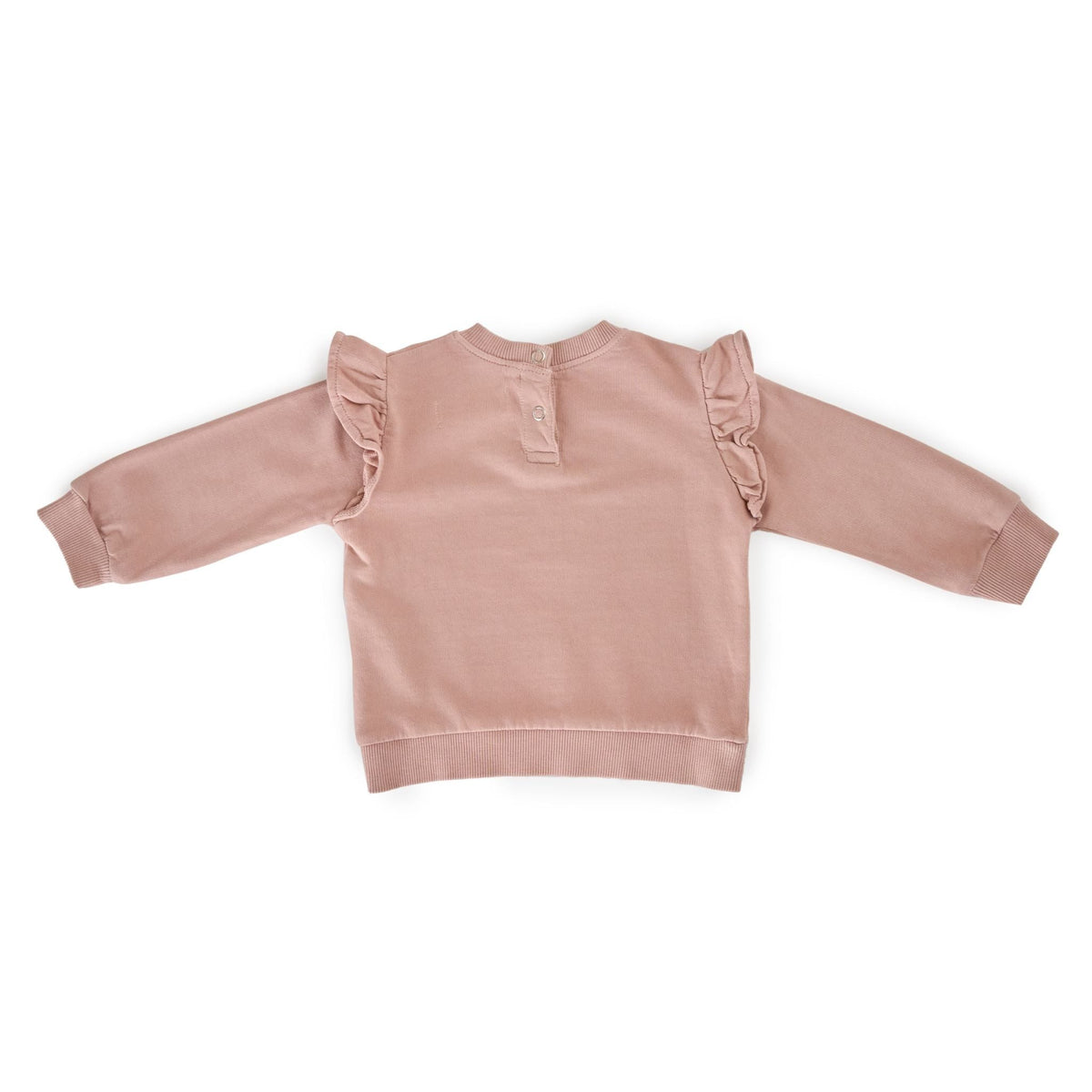baby french terry baby ruffle sweatshirt soft peony